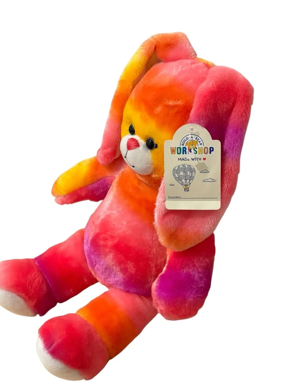 Build-A-Bear Multicolor Tie-Dye Bunny Plush - Orange yPink Yellow Purple